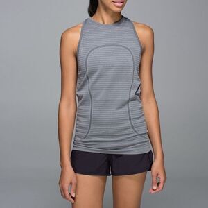 Lululemon Run: Swiftly Tech High-Neck Racerback Tank Top - Stripe Slate Size 4-6